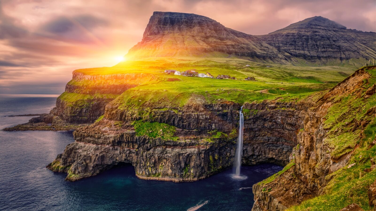 Gasadalur village in Faroe Islands.