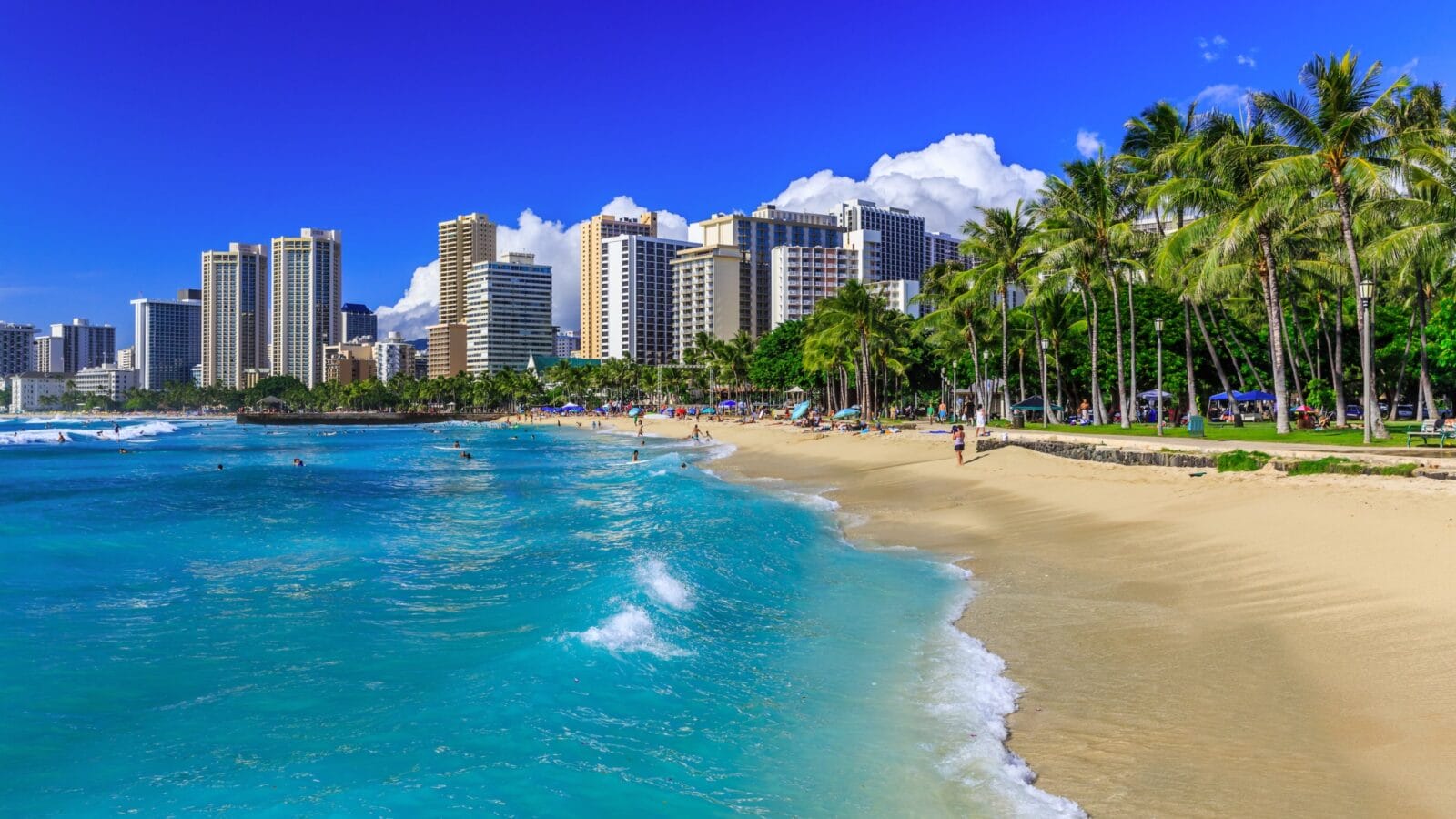Waikiki beach in Honolulu Hawaii.