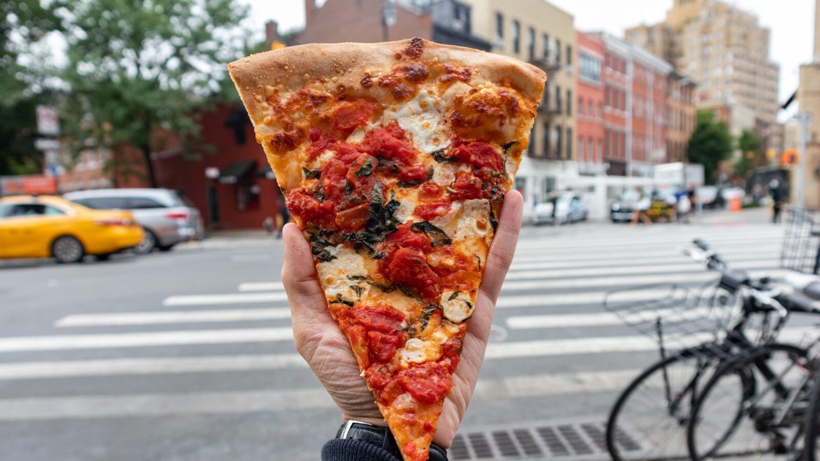 Slice of pizza in New York City.
