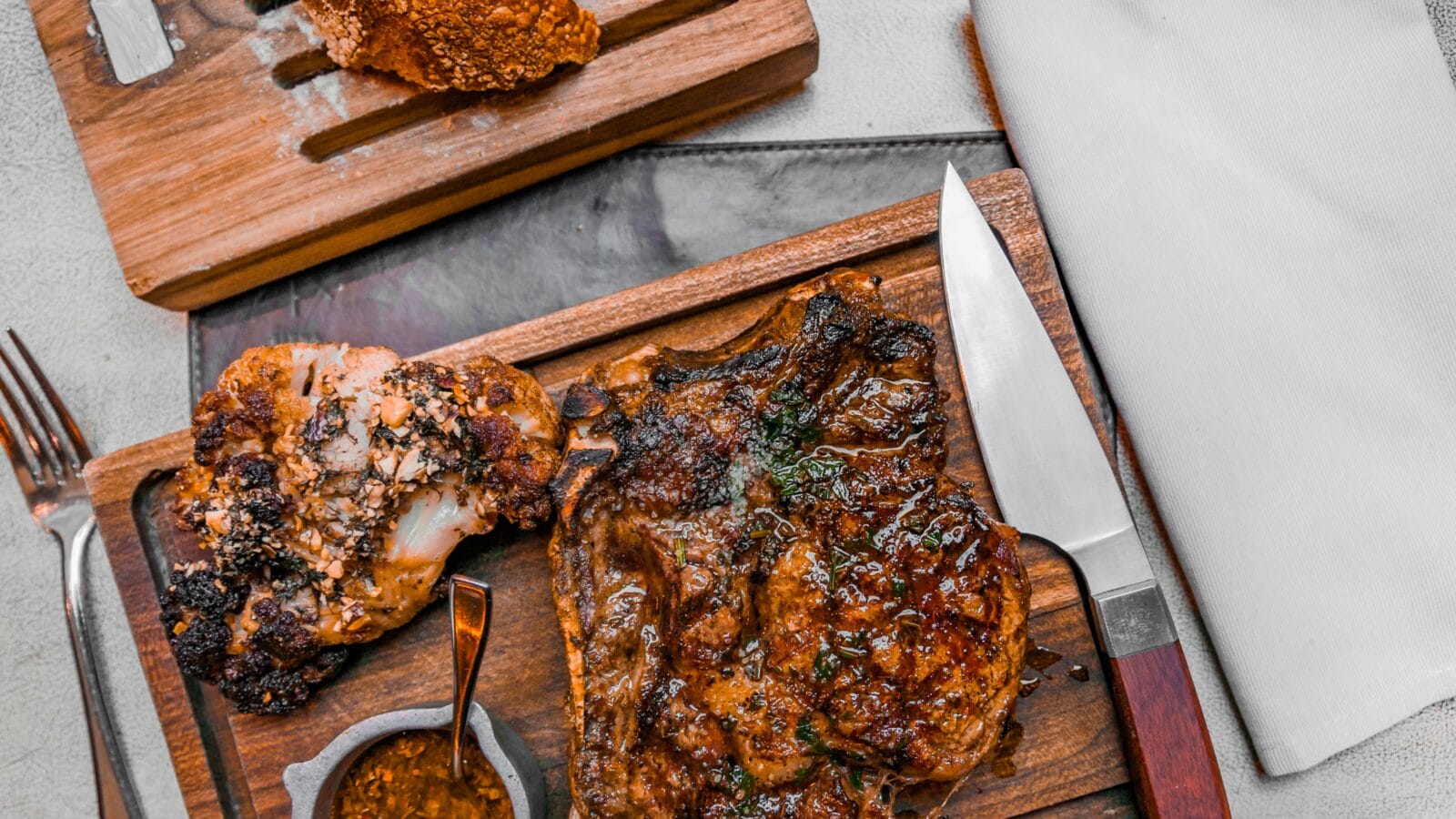 Argentinian rib eye steak in Buenos Aires, Argentina.