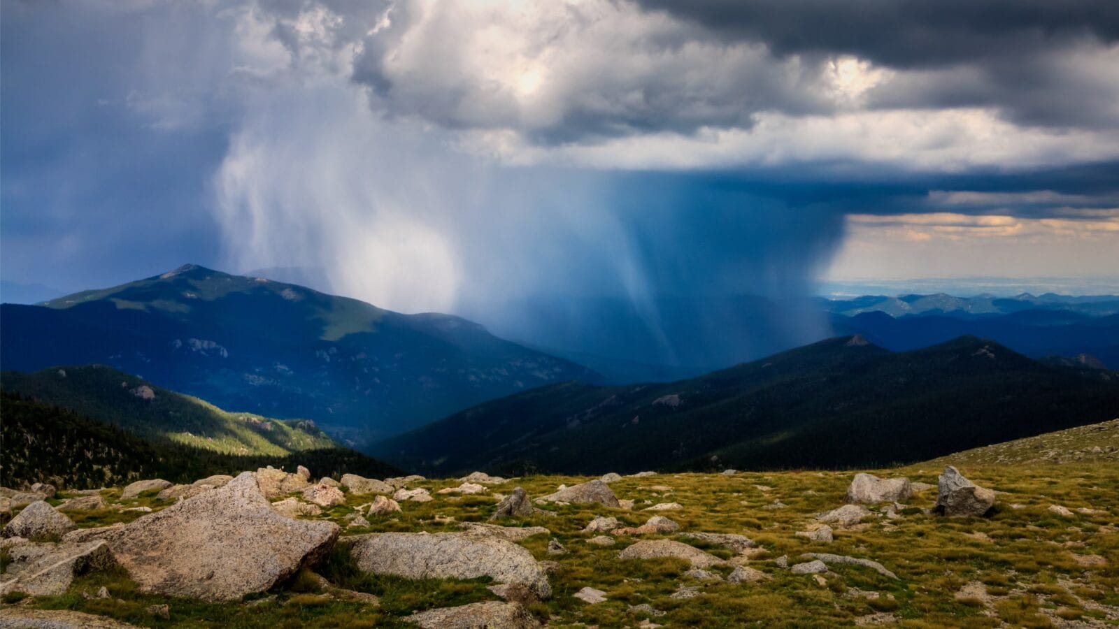 Storm and rain at Rocky Mountain National Park