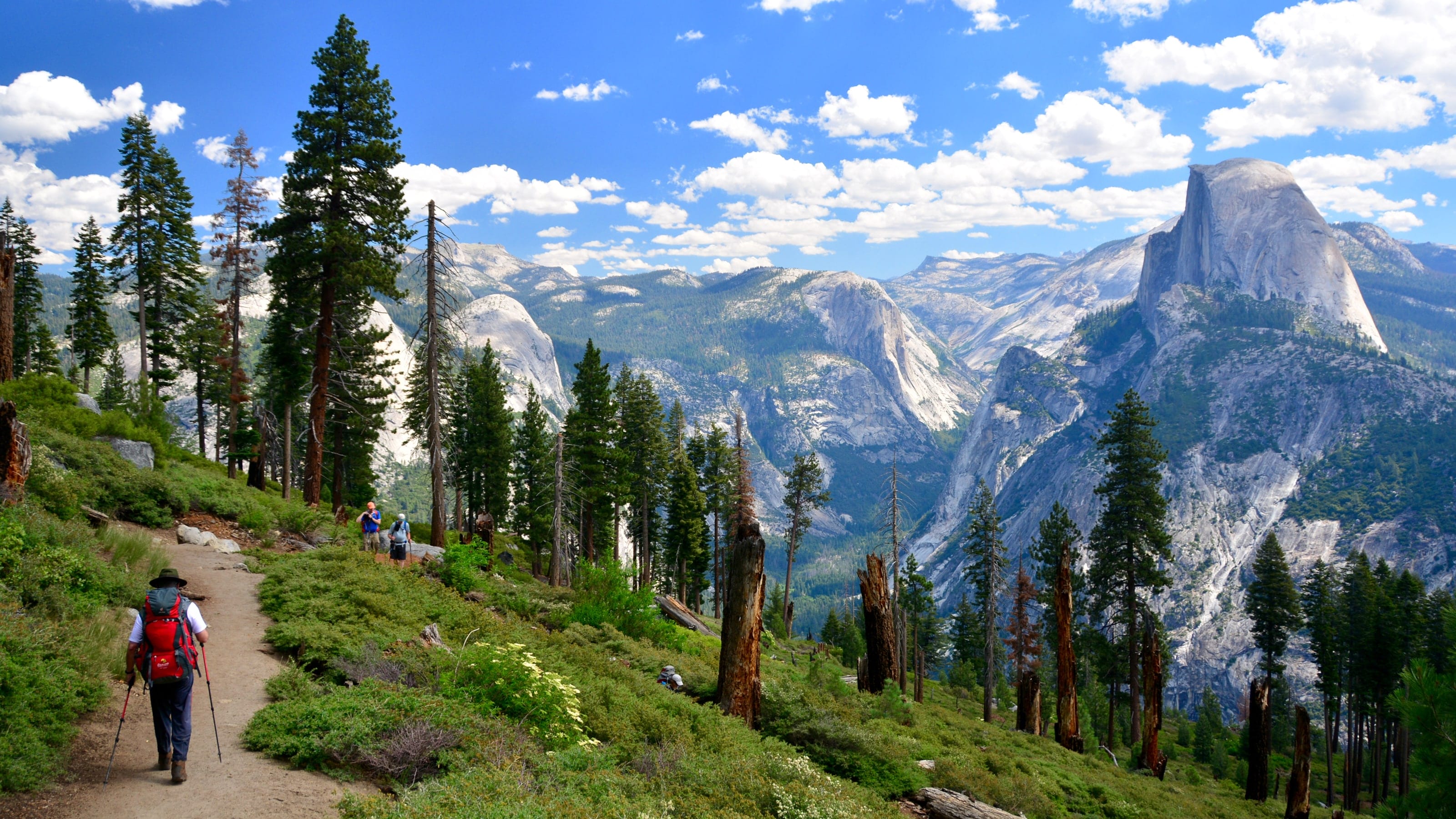 Hikers going to Half Dome in Yosemite National Park.