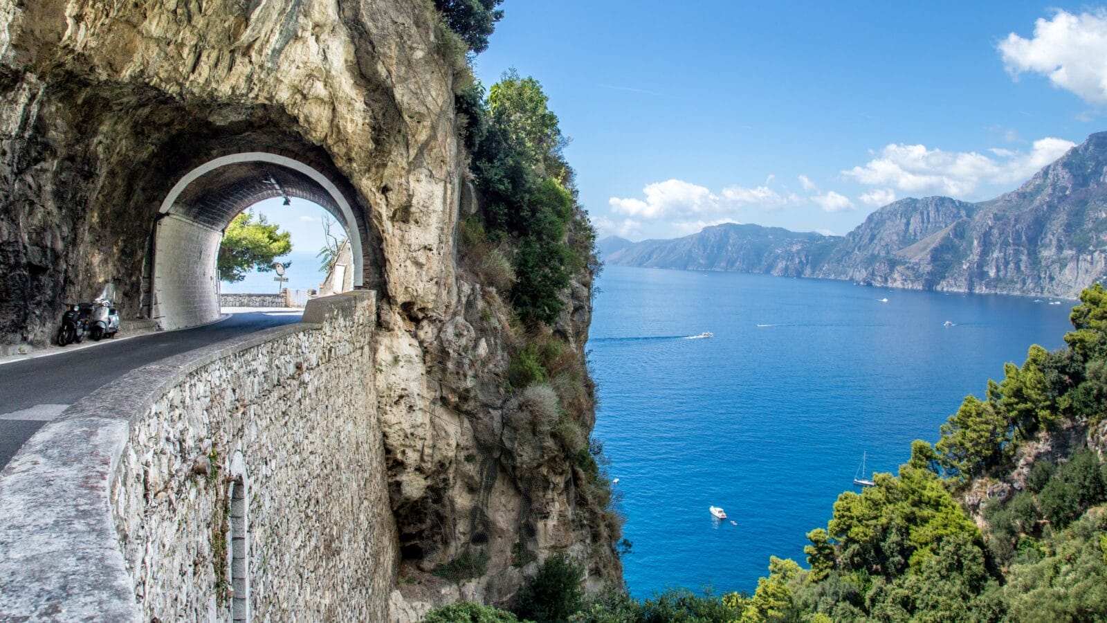 Road on the Amalfi Coast in Italy