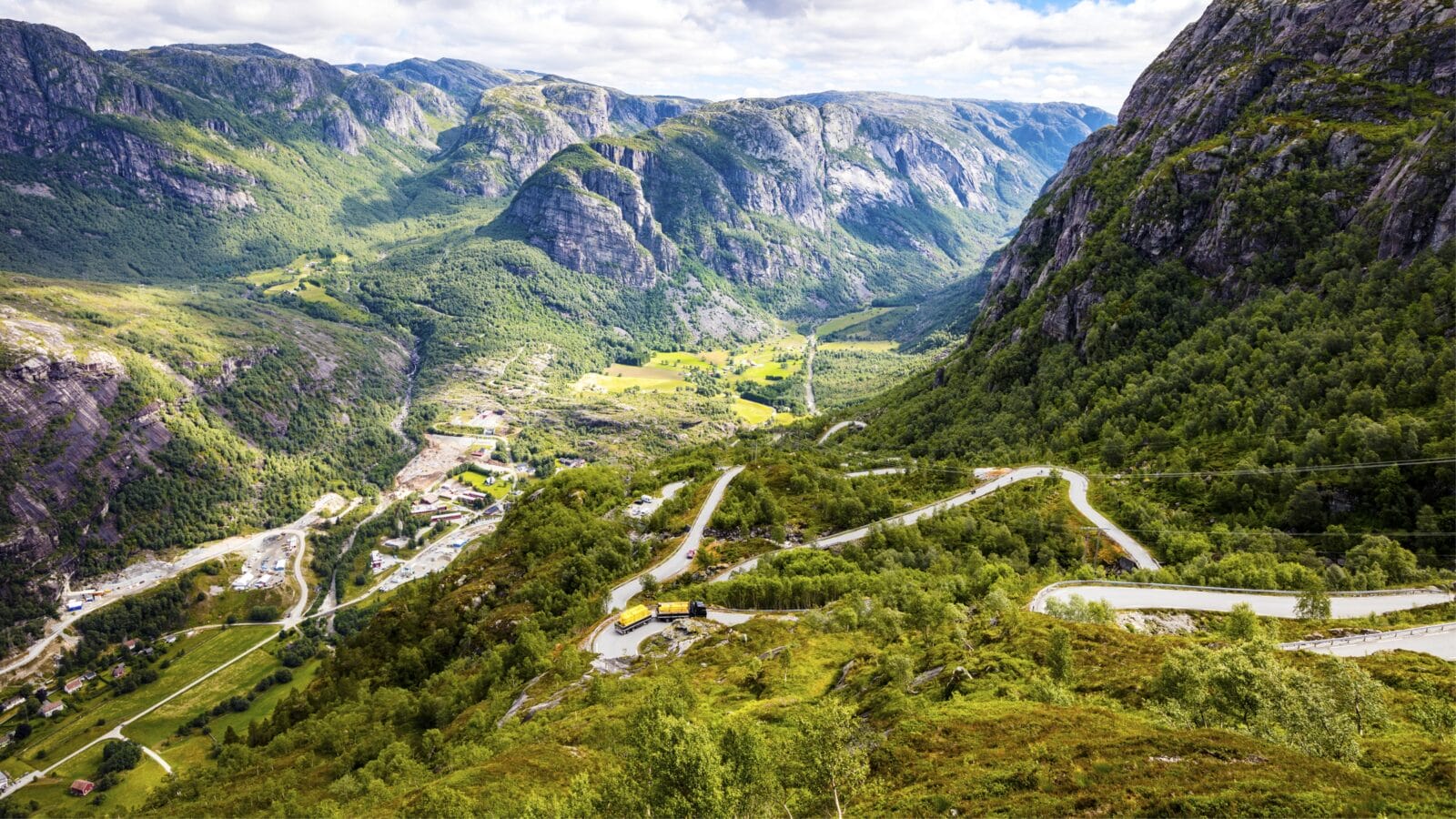 road down to Lysebotn in Lysefjorden Norway