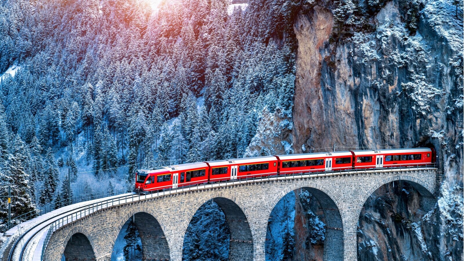 Train in Filisur, Switzerland