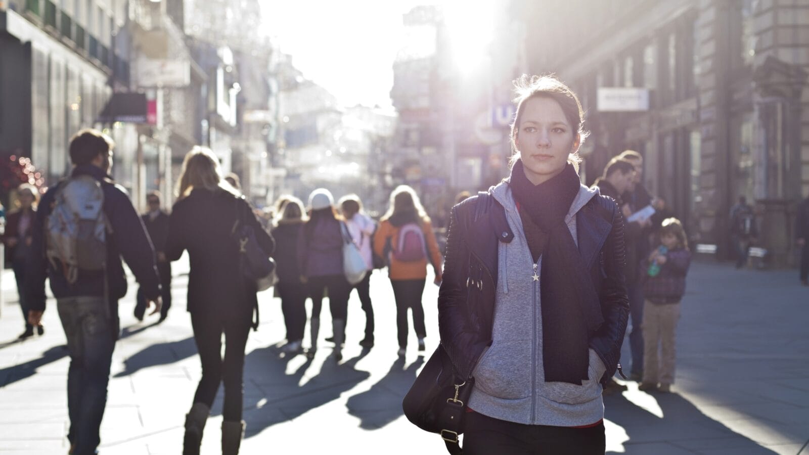 Woman in a city