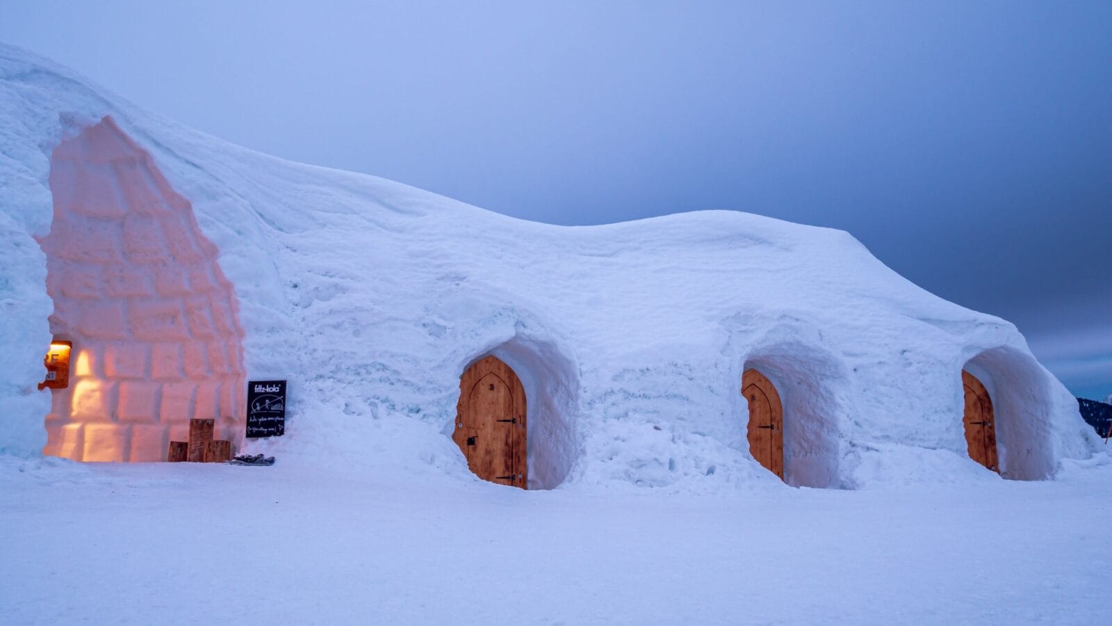 Igloo House during ice cold winter in Tirol