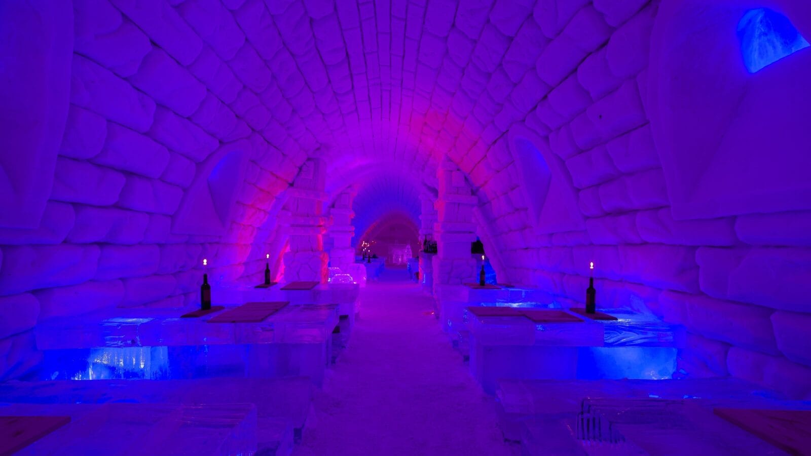 Ice bar in Lainio snow village in Yllasjarvi, Finland