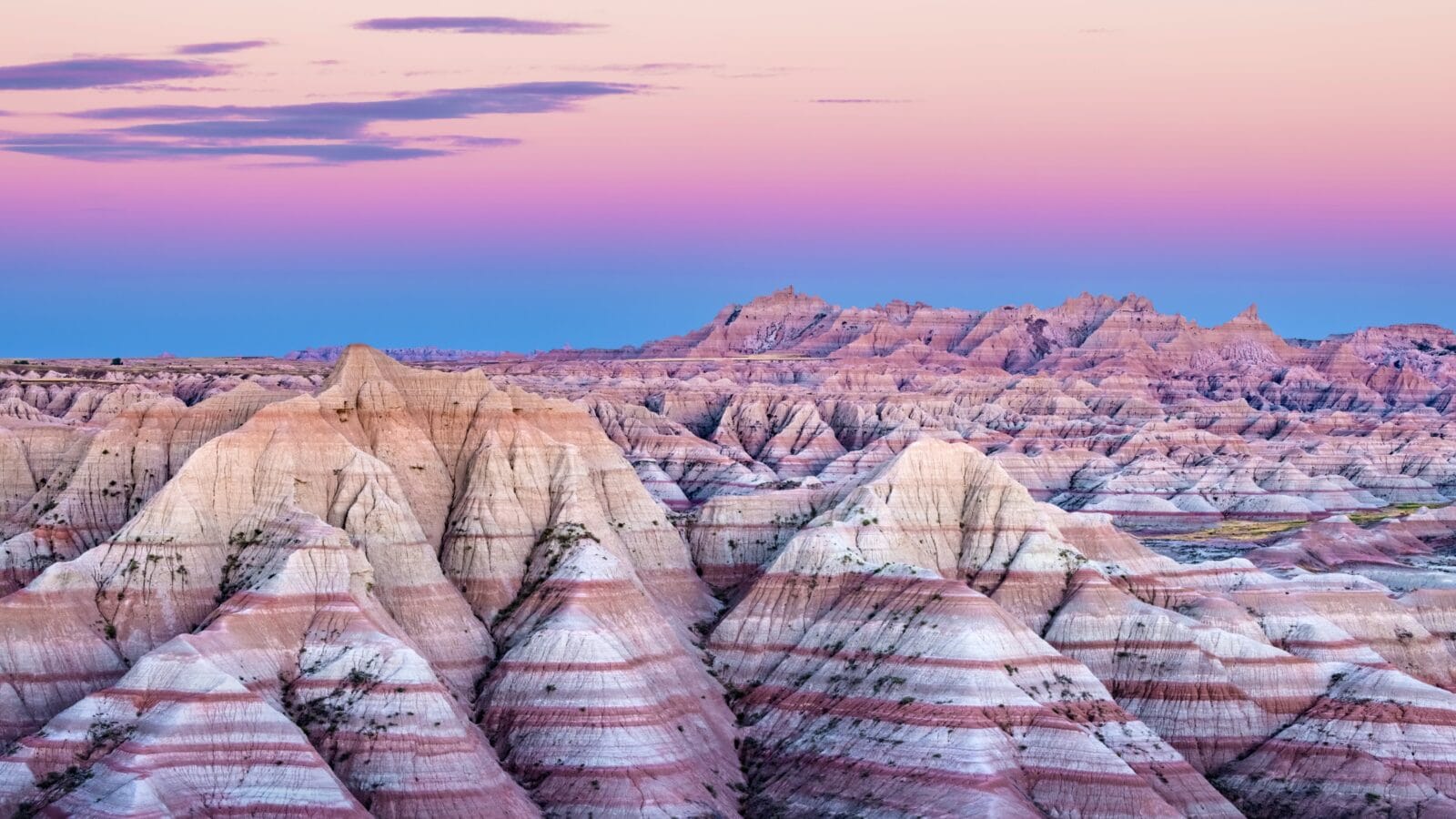 Sunset at Badlands National Park in South Dakota