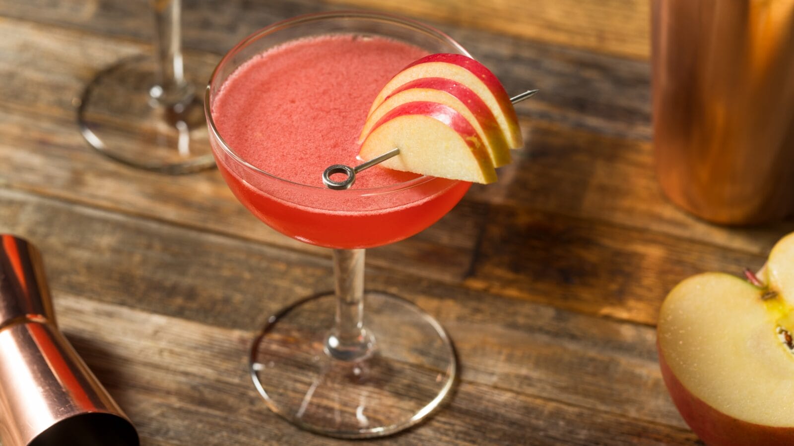 Refreshing Boozy Jack Rose Apple Cocktail with Brandy