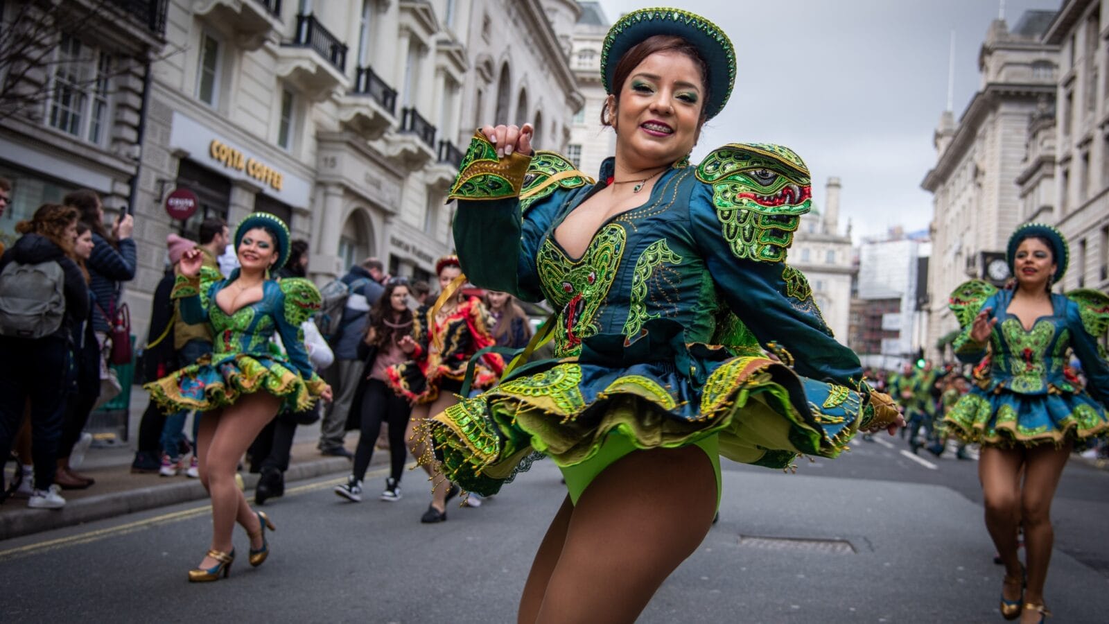 Performers participated at the St Patrick’s Day Parade and Festival in Central London.
