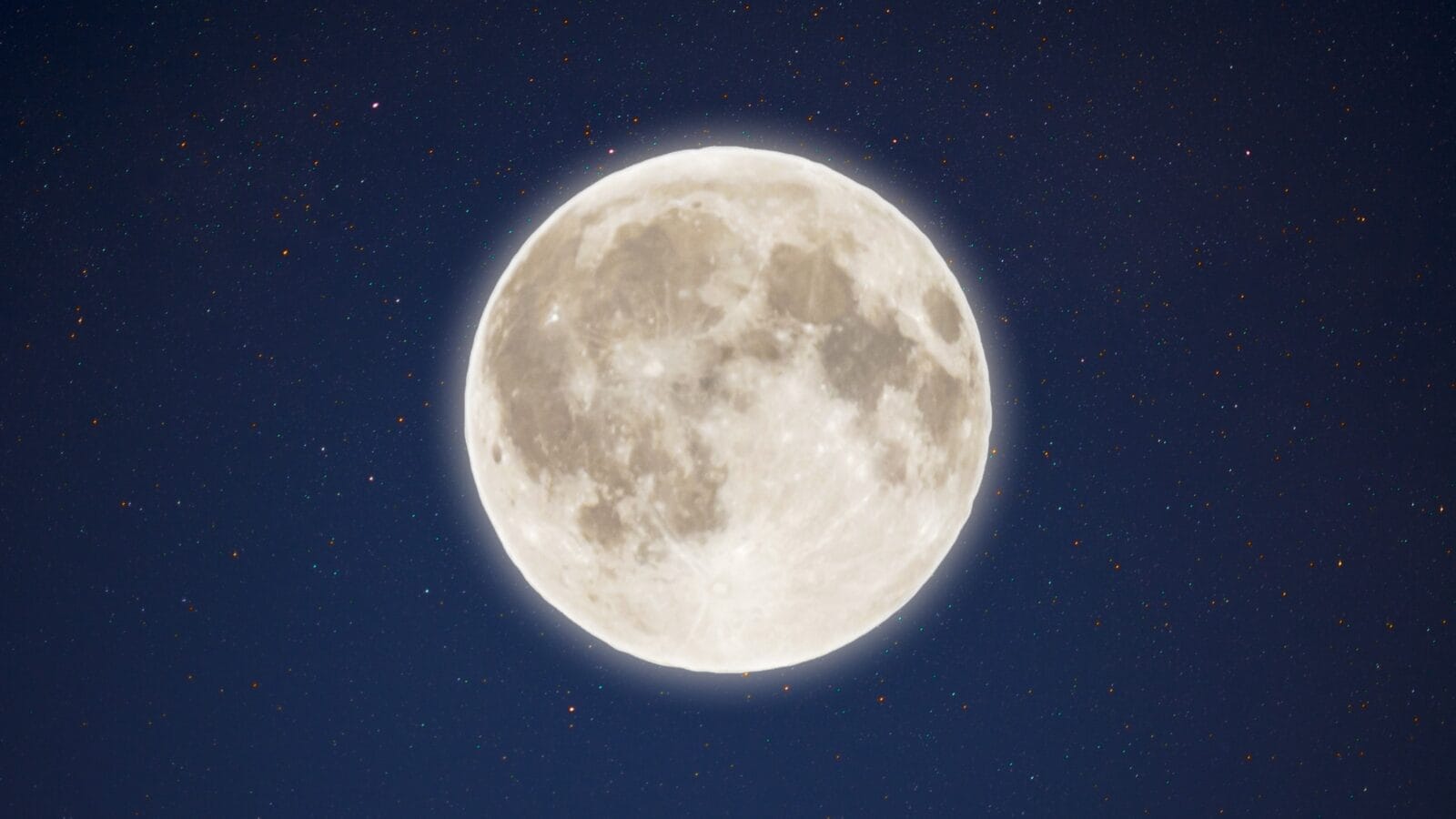 Full moon and stars.
