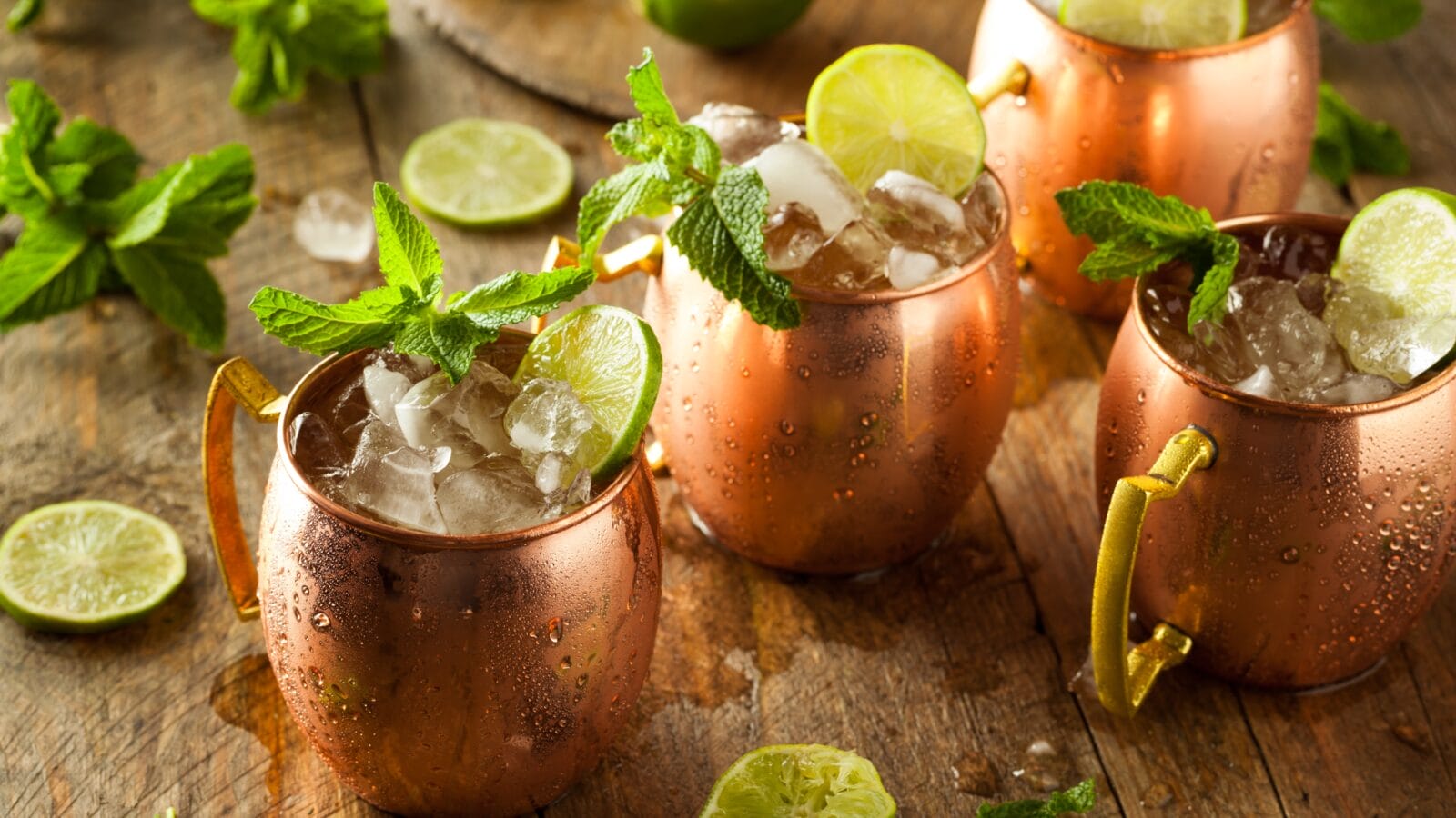 Icy Cold Moscow Mules with Ginger Beer and Vodka