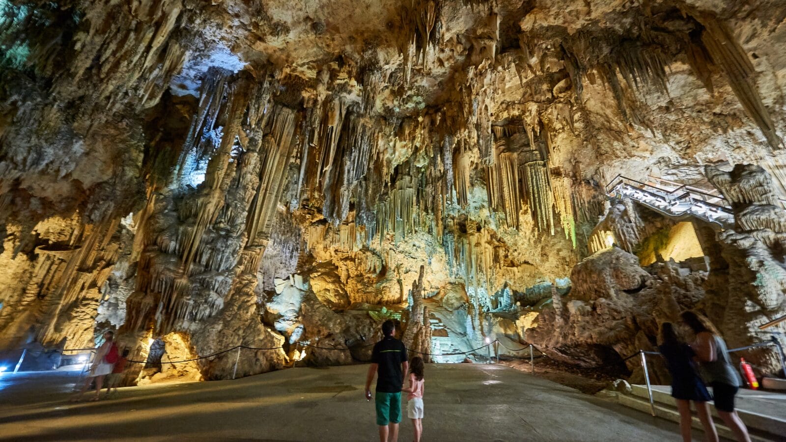 A View of Stalactites and Stalagmites in the Famous Magnificent Nerja Caves, Andalusia, Spain