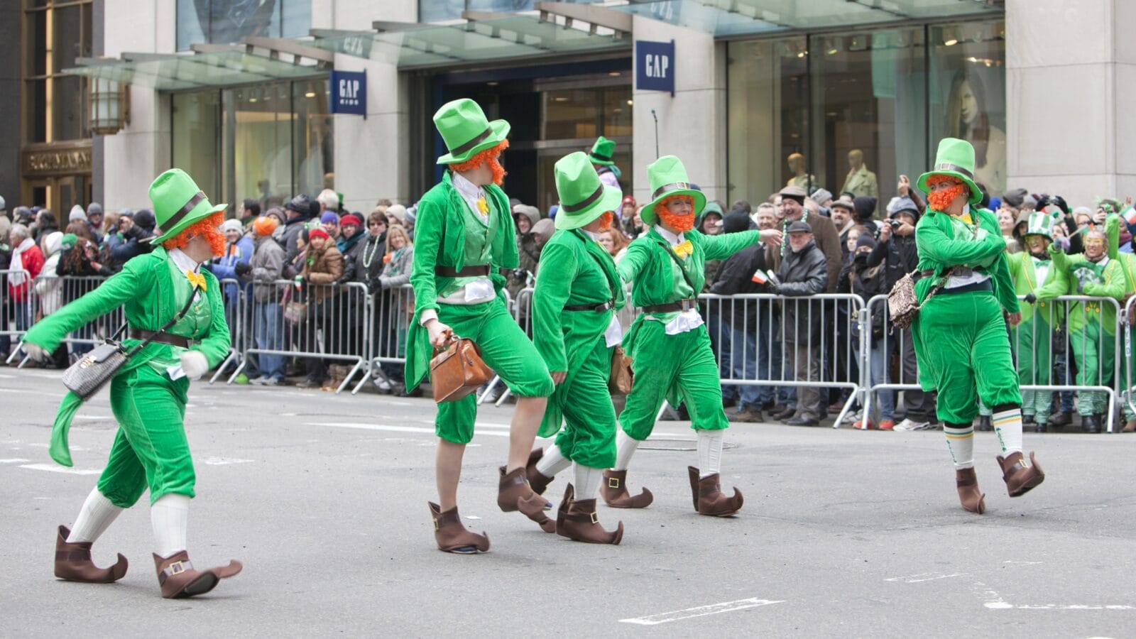 St. Patrick's Day Parade along fifth Avenue in New York City.