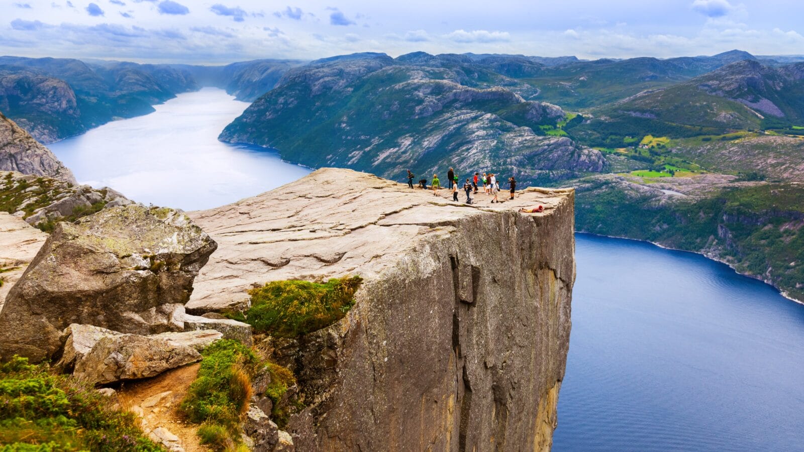Cliff Preikestolen in fjord Lysefjord - Norway