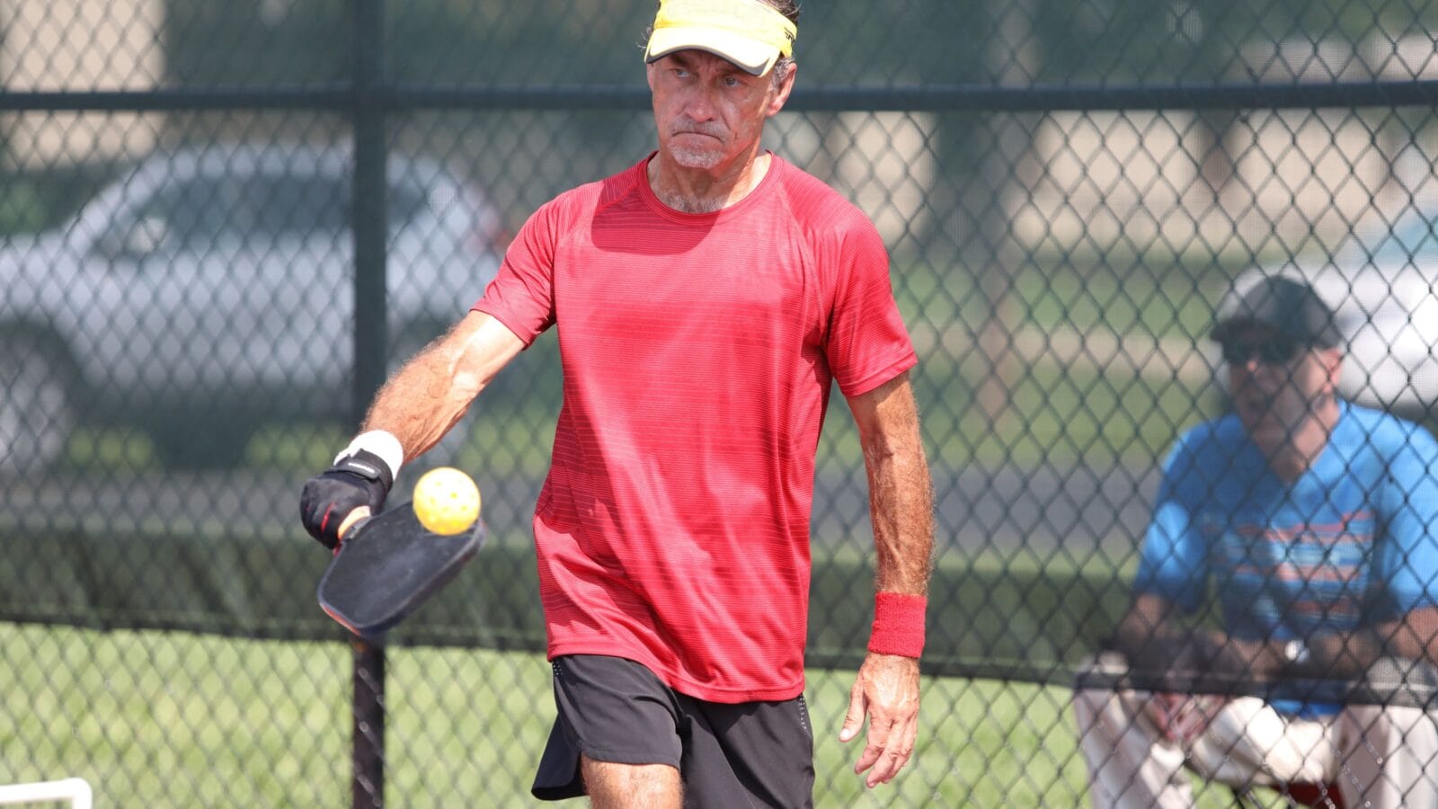 A guy hit a pickleball