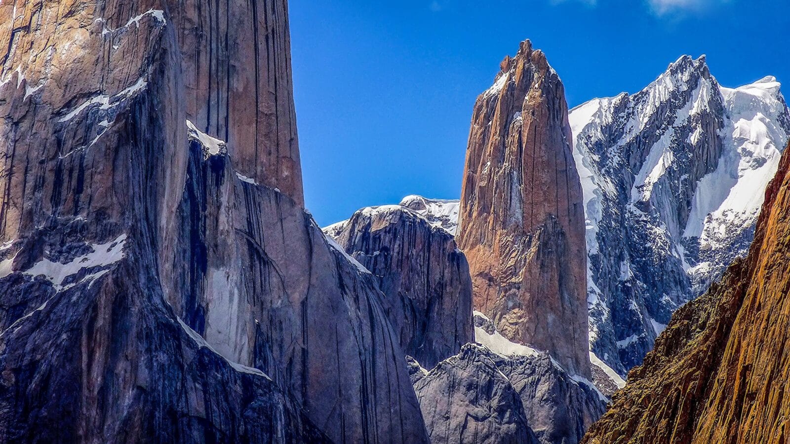 The Trango Towers are a family of rock towers situated in Gilgit-Baltistan, in the north of Pakistan