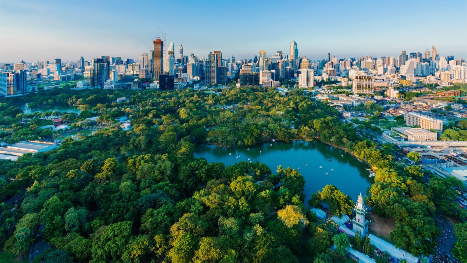 Lumpini Park and Bangkok city
