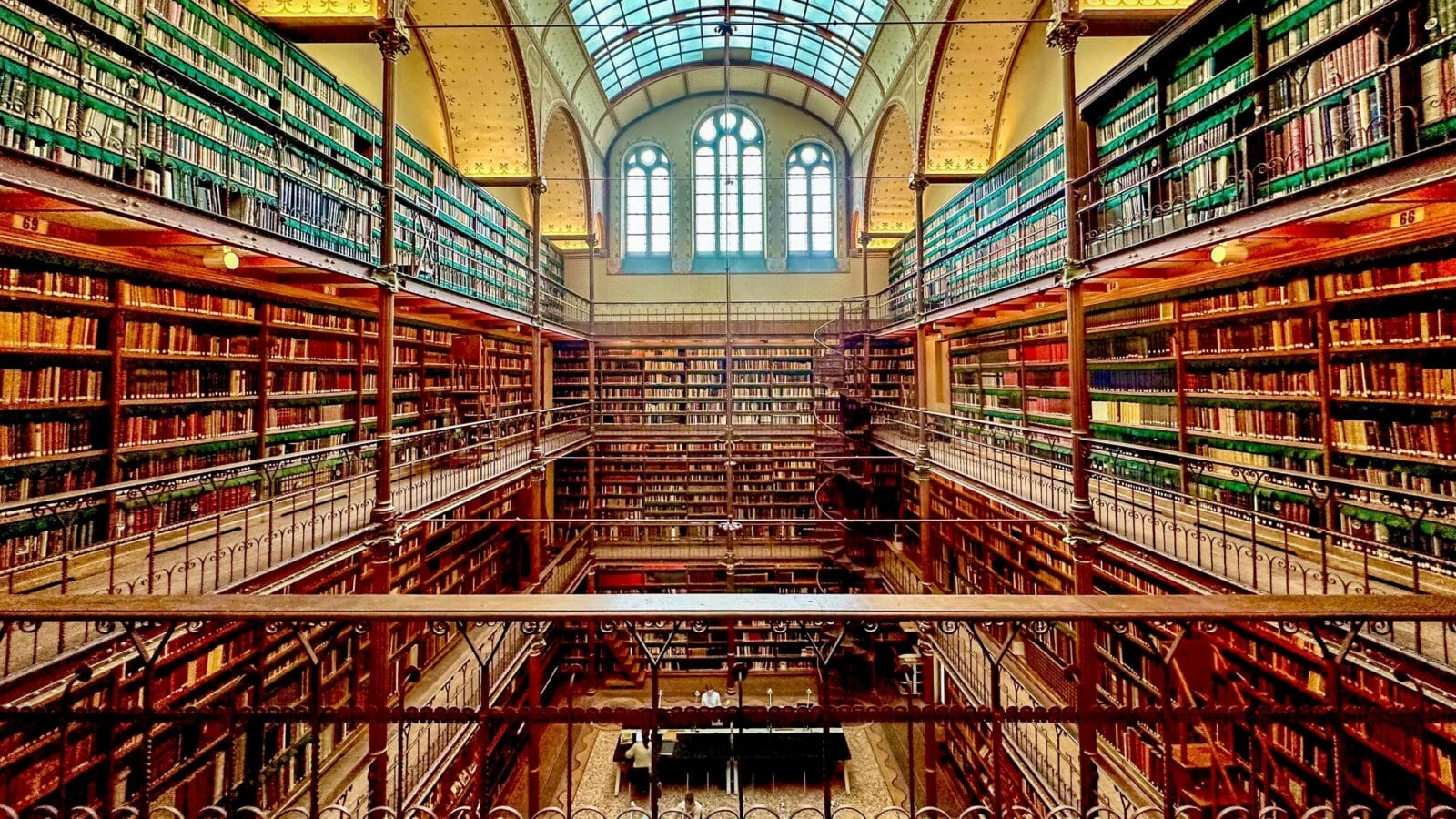 The historic library and book archives at the Rijksmuseum