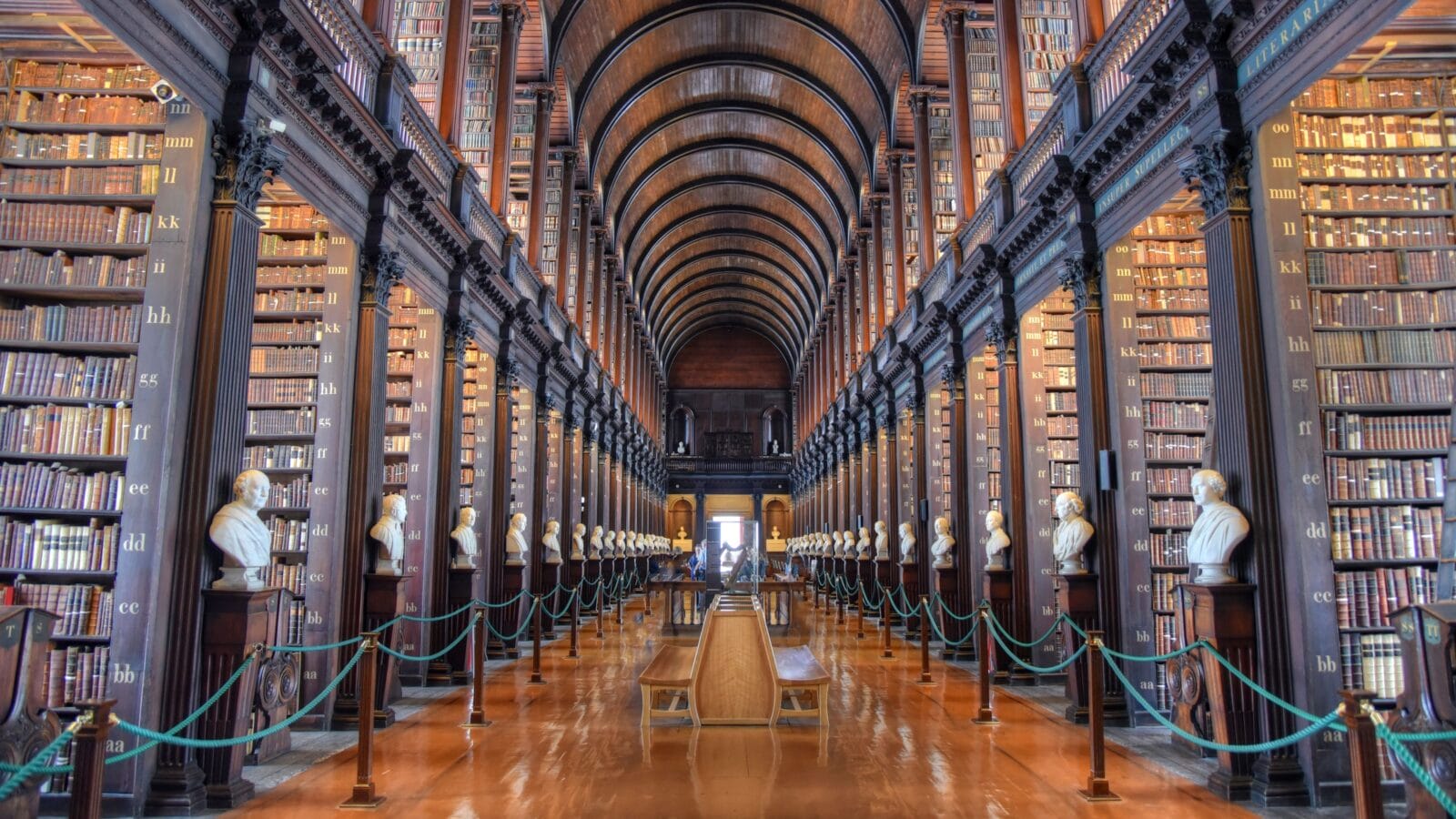 The Long Room in the Old Library at Trinity College Dublin