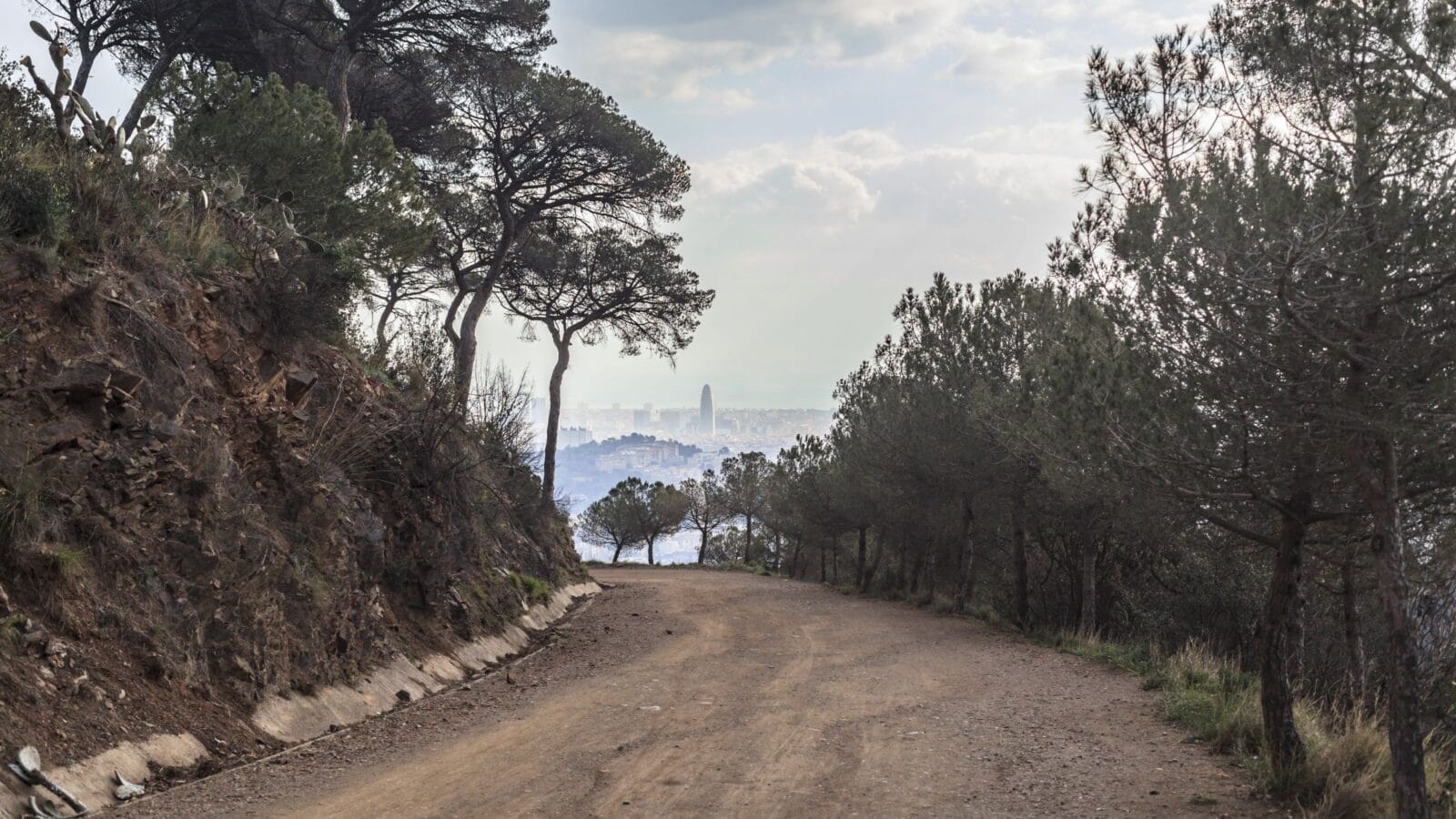 Mountain, road way,Carretera de les aigues, Collserola, next to Barcelona