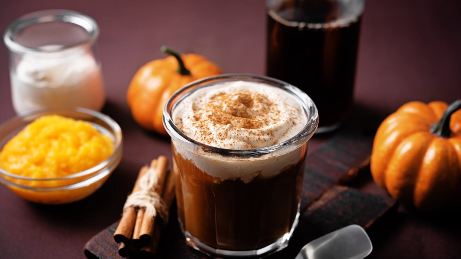 Pumpkin spice cold Brew in a glass