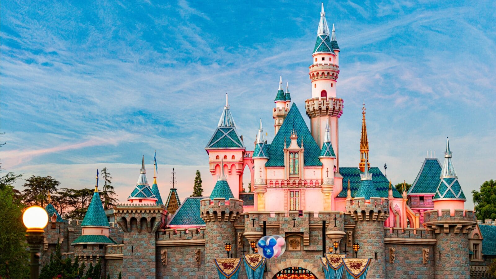Legendary Disney castle of sleeping beauty in Disneyland, Anaheim