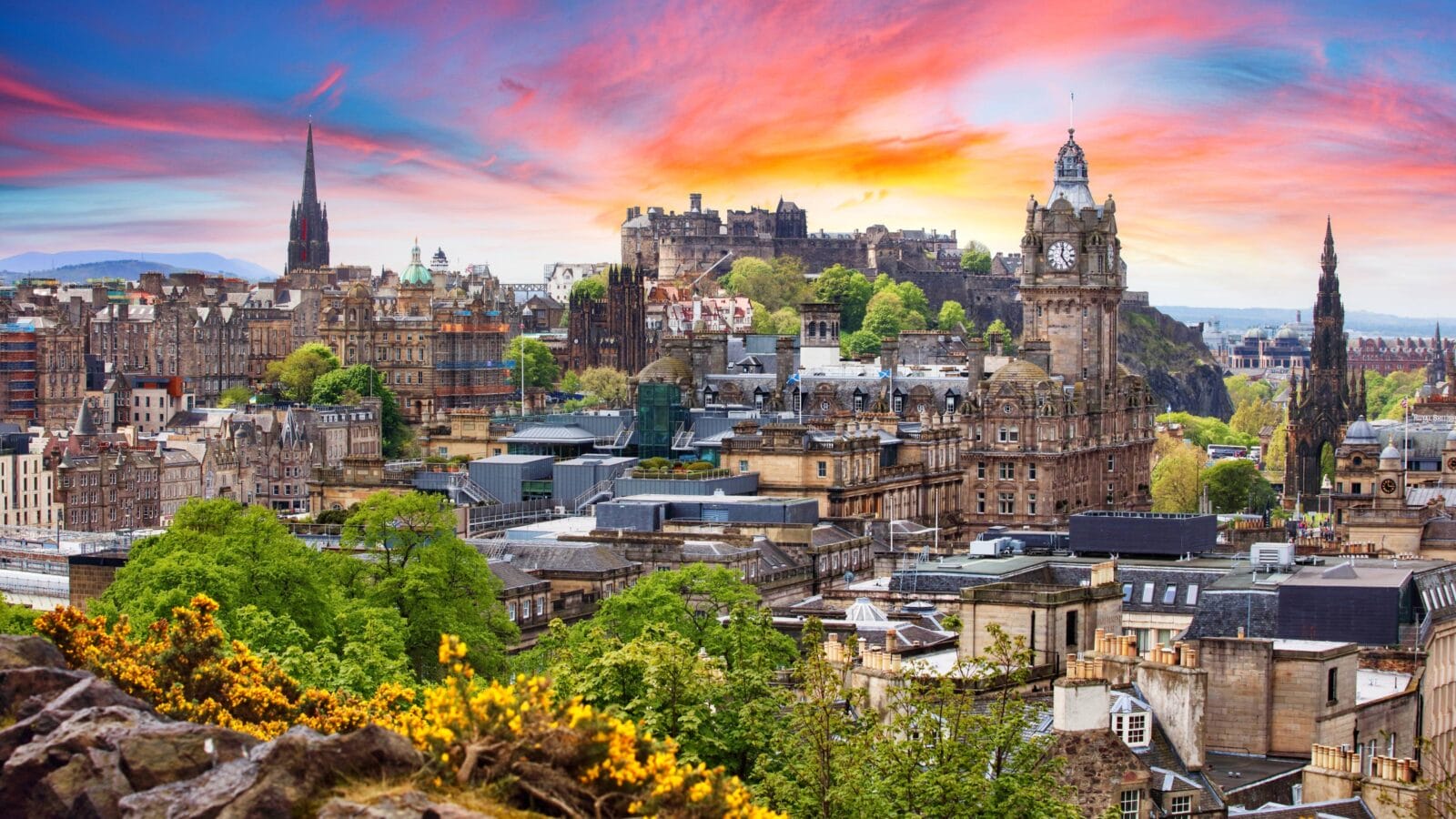 Edinburgh castle, Scotland at sunset