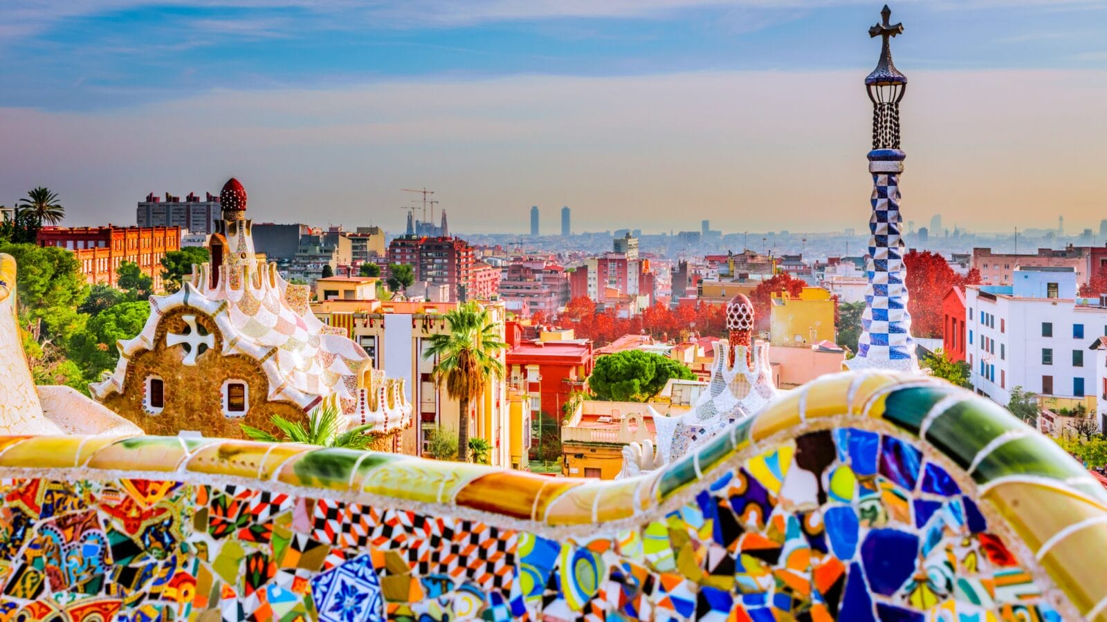 Park guell colors in Barcelona, Spain.