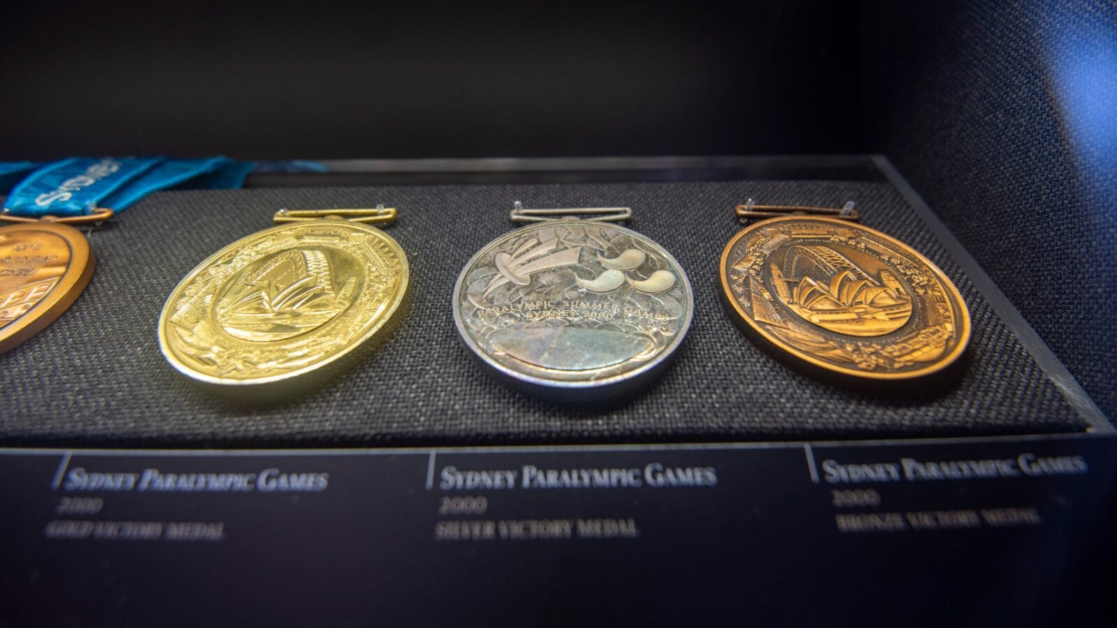 Sydney 2000 Paralympic medals on display in the Perth Mint