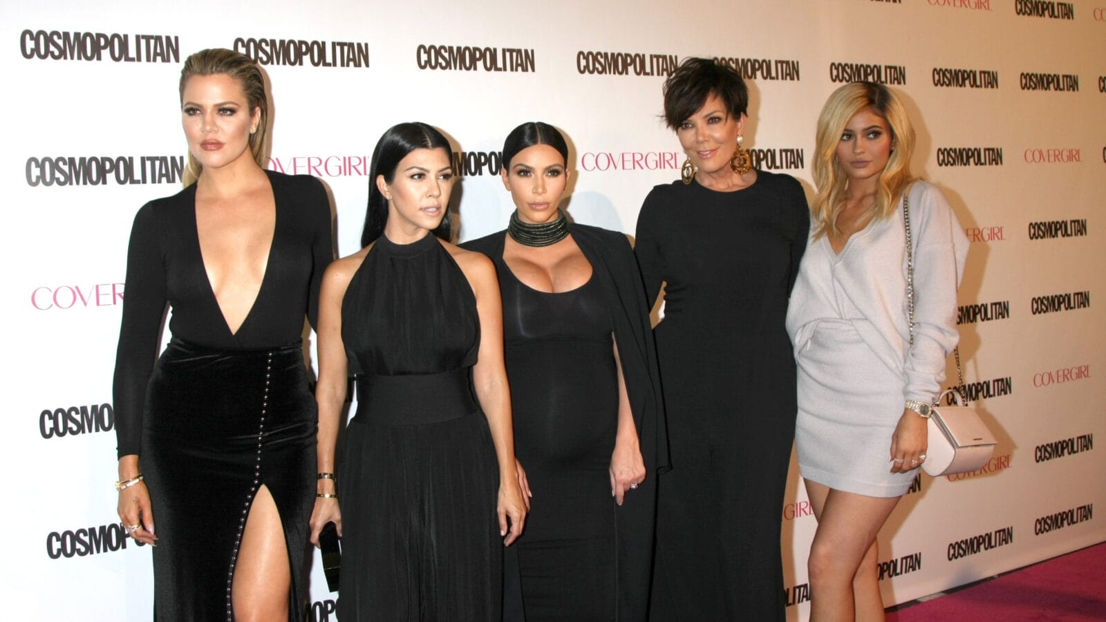 Khloe Karsahian, Kourtney Kardashian, Kim Kardashian West, Kris Jenner, Kylie Jenner at the Cosmo's 50th Anniversary Party