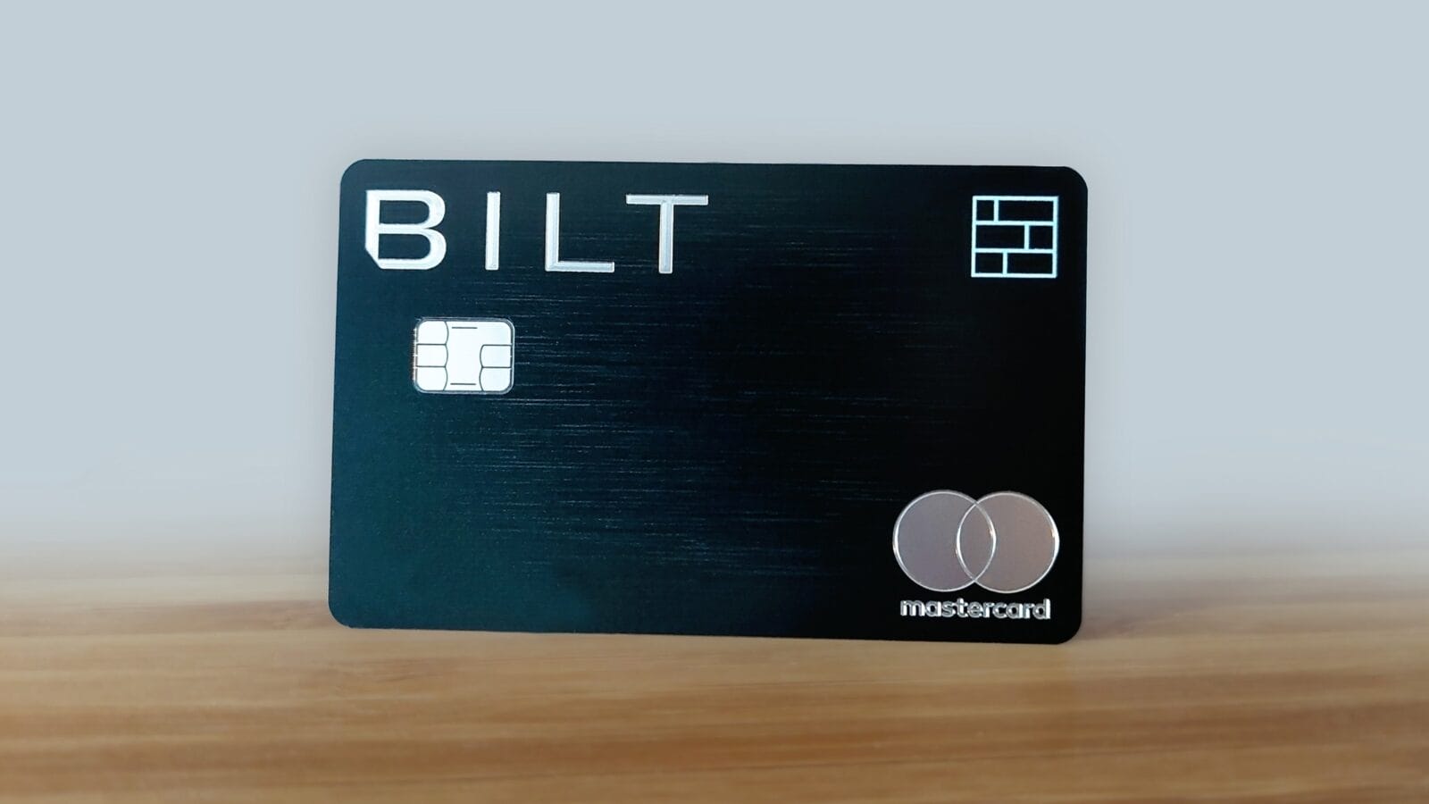 BILT Mastercard isolated on blurred background.