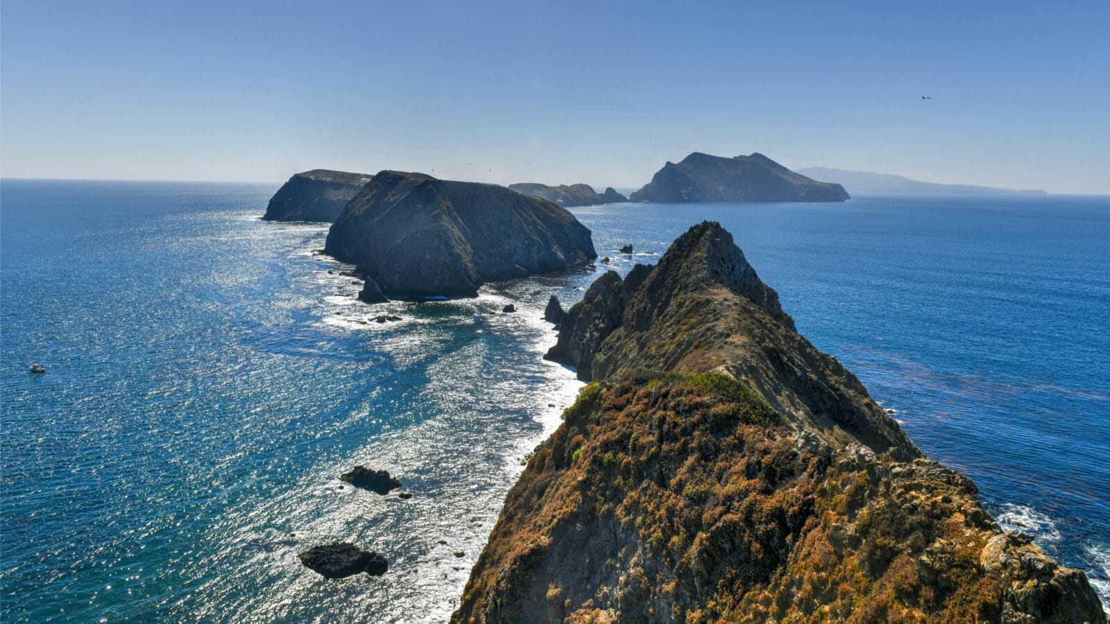 View from Inspiration Point, Anacapa island, California in Channel Islands National Park.