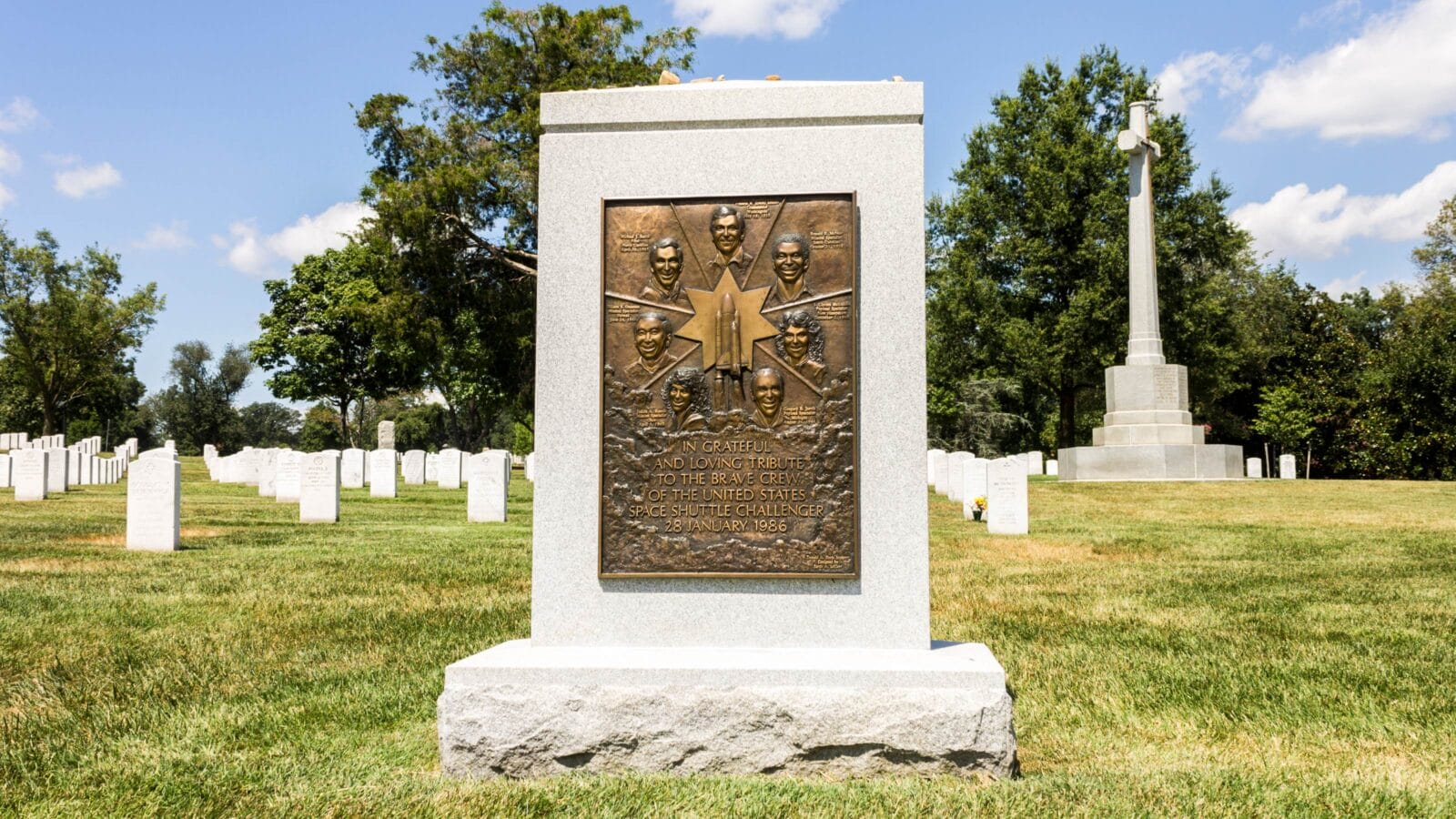 The Space Shuttle Challenger Memorial at Arlington National Cemetery.