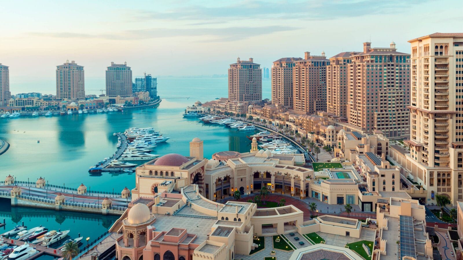 Aerial view of Peral Qatar Porto Arabia