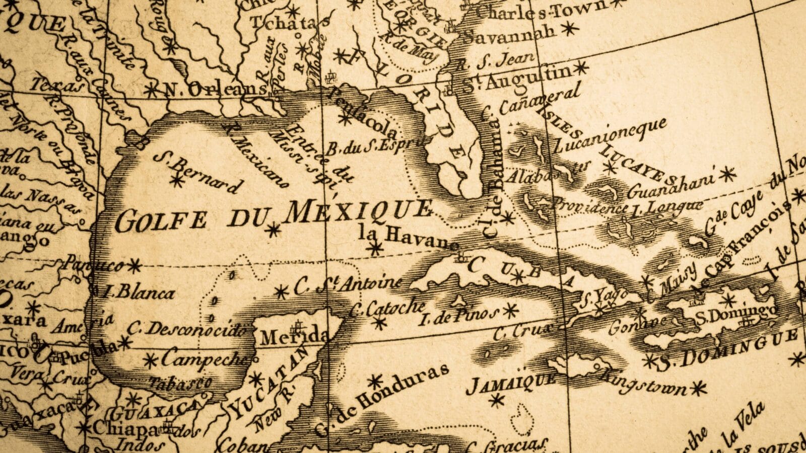 Old Map Gulf of Mexico