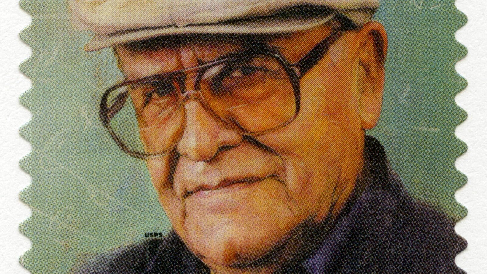 A stamp printed in USA shows Jaime Alfonso Escalante Gutierrez (1930-2010).