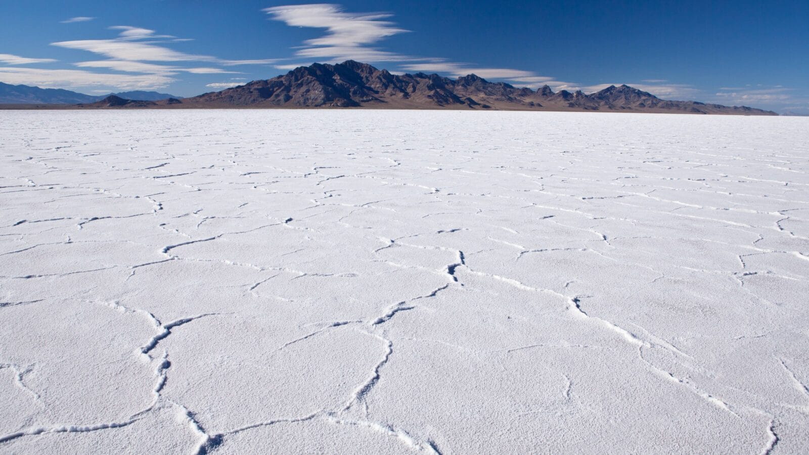 Sunset on Bonneville salt flats - USA