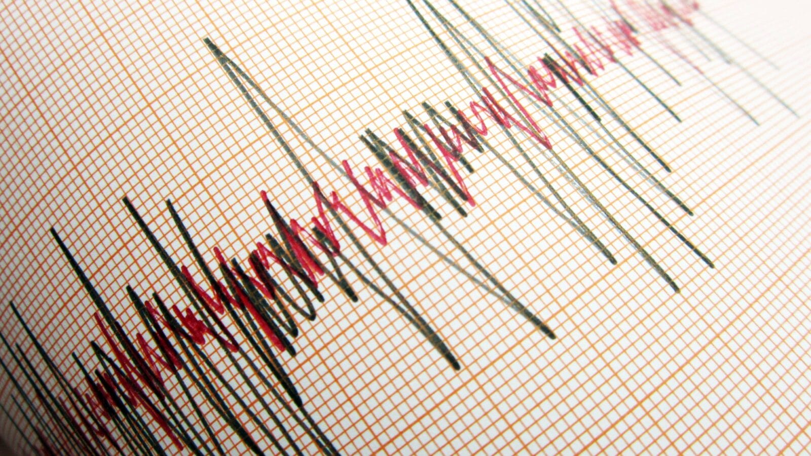 A seismograph that records the seismic activity of an earthquake.