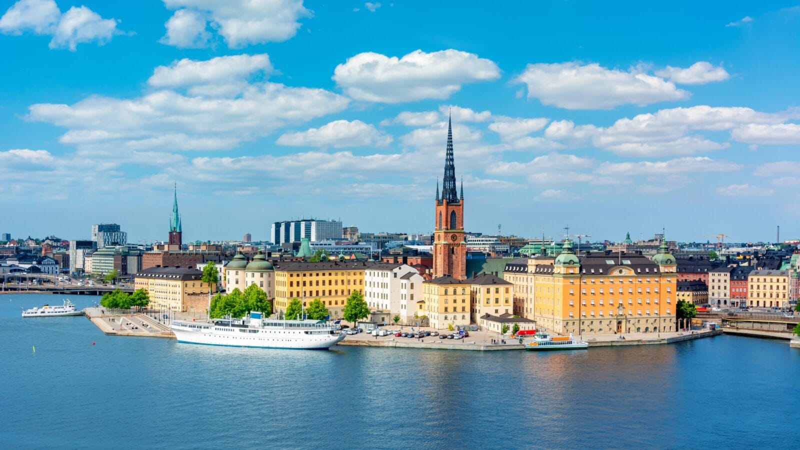 Riddarholm Church over Stockholm old town (Gamla Stan), Sweden
