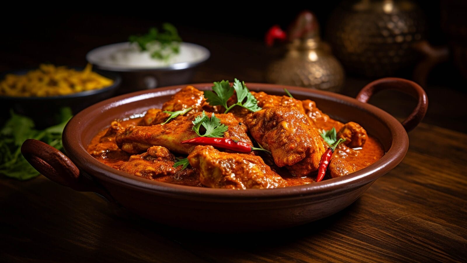 Tasty butter chicken curry dish from Indian cuisine